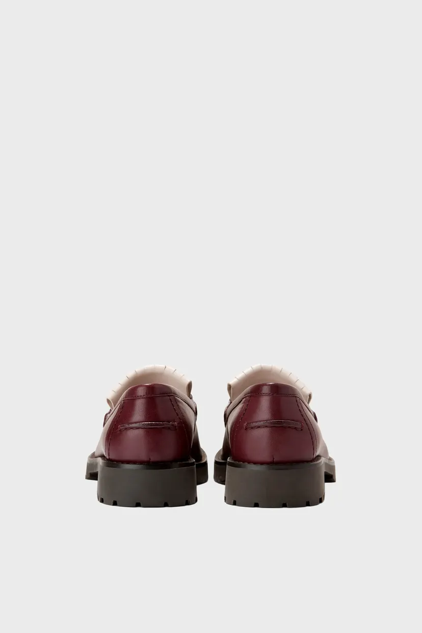 Женские бордовые кожаные лоферы Treena Kiltie Lug Loafer 4