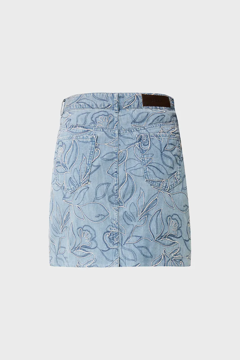 Жіноча блакитна джинсова спідниця з візерунком Denim skirt 6