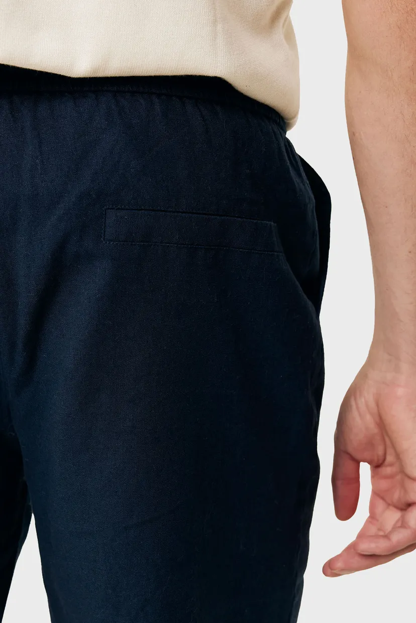 Чоловічі темно-сині лляні шорти DANIEL Basic linen shorts 4