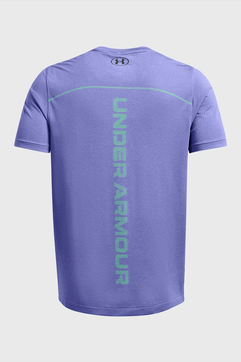 Чоловіча фіолетова футболка UA Rush Seamless Wordmark SS 4