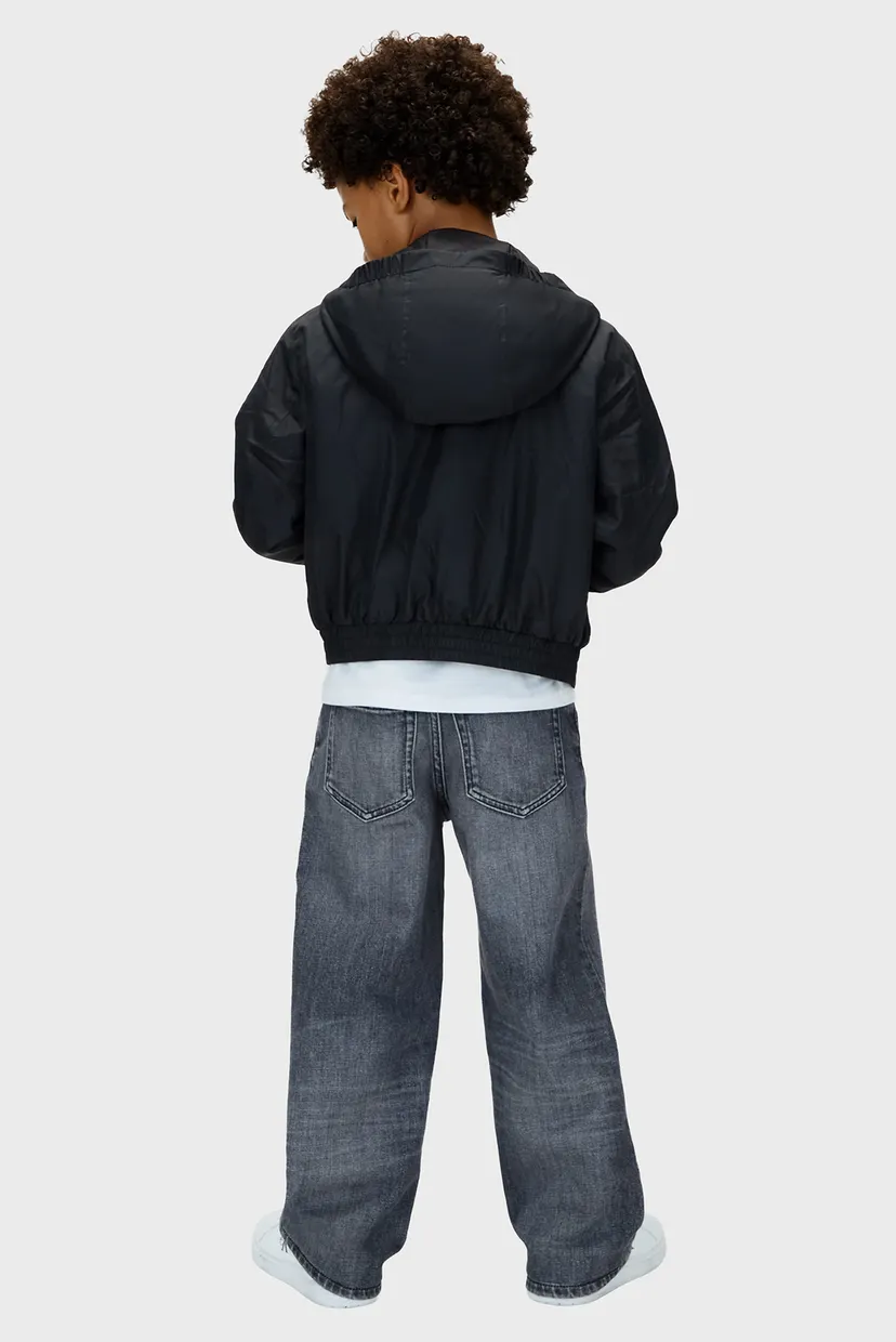 Детская черная куртка PADDED HOODED HARRINGTON 4