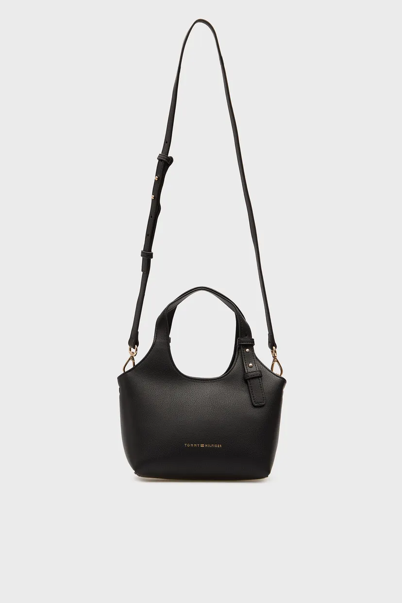 Женская черная сумка LOGO MINI TOTE 6