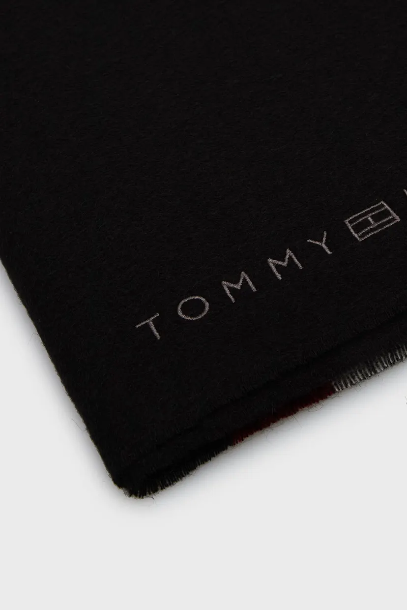Чоловічий чорний вовняний шарф TH CORPORATE WOOL SCARF 4
