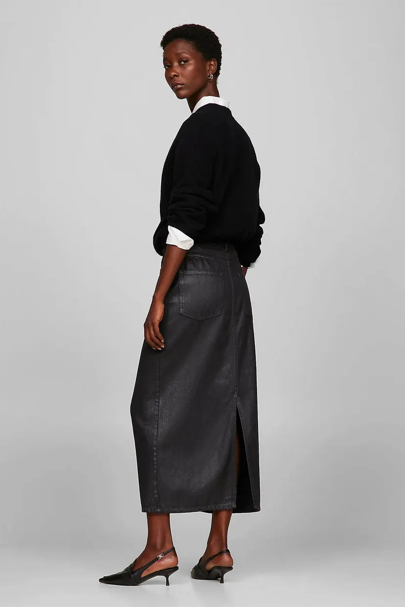 Жіноча чорна джинсова спідниця DNM LONG MIDI SKIRT CTD 3