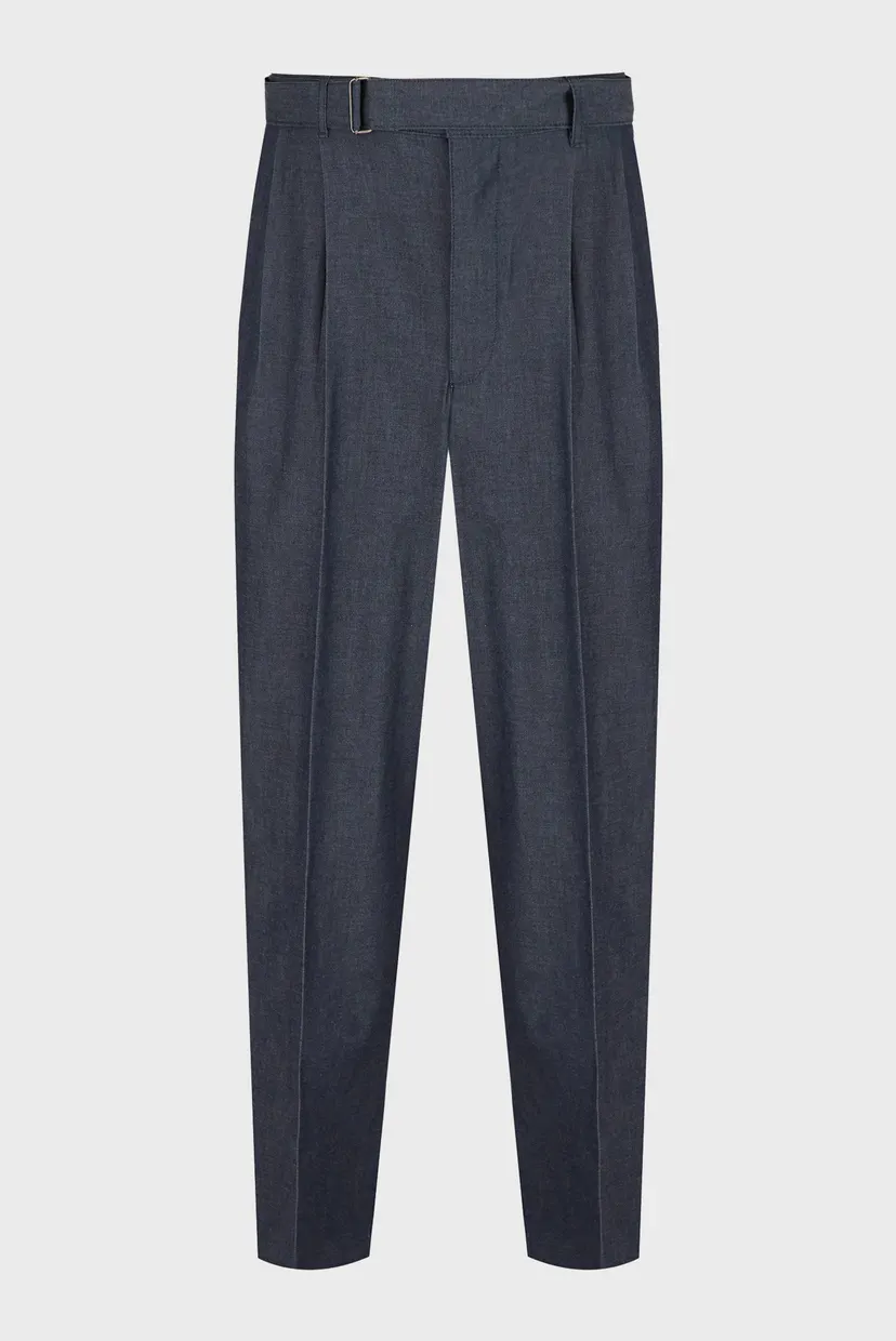 Чоловічі темно-сині брюки BELTED CHAMBRAY TROUSER 4