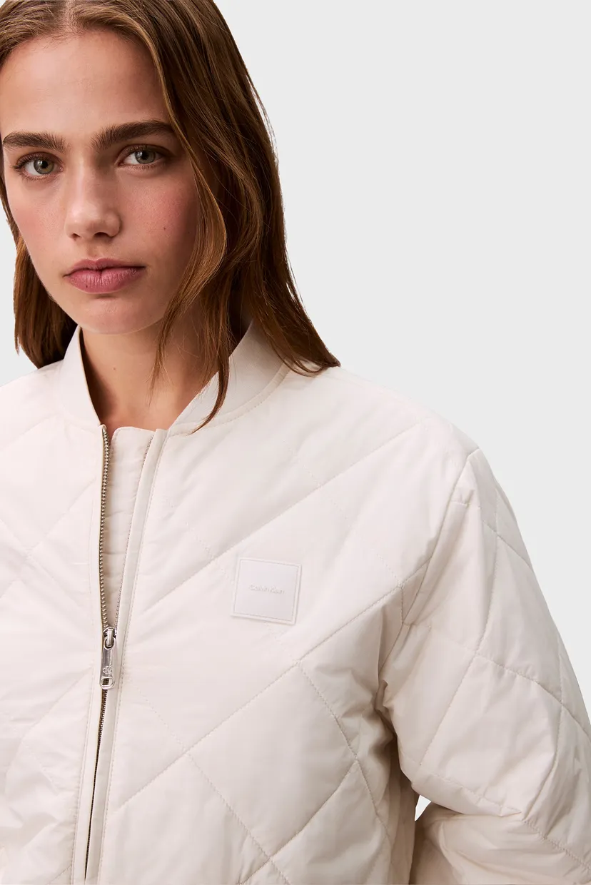 Жіночий білий бомбер LIGHTWEIGHT QUILTED BOMBER JACKE 5