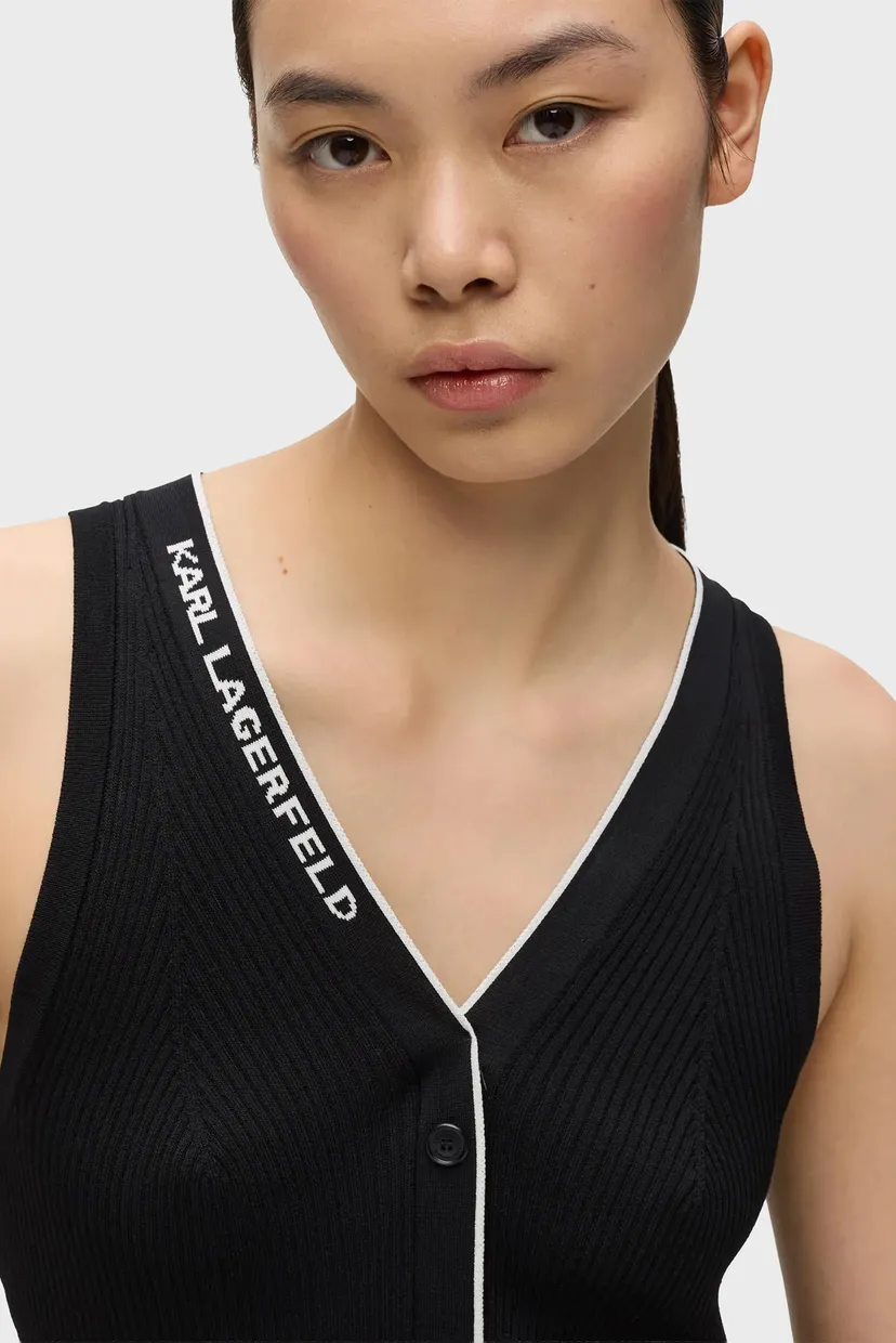 Женское черное платье LOGO KNIT 3