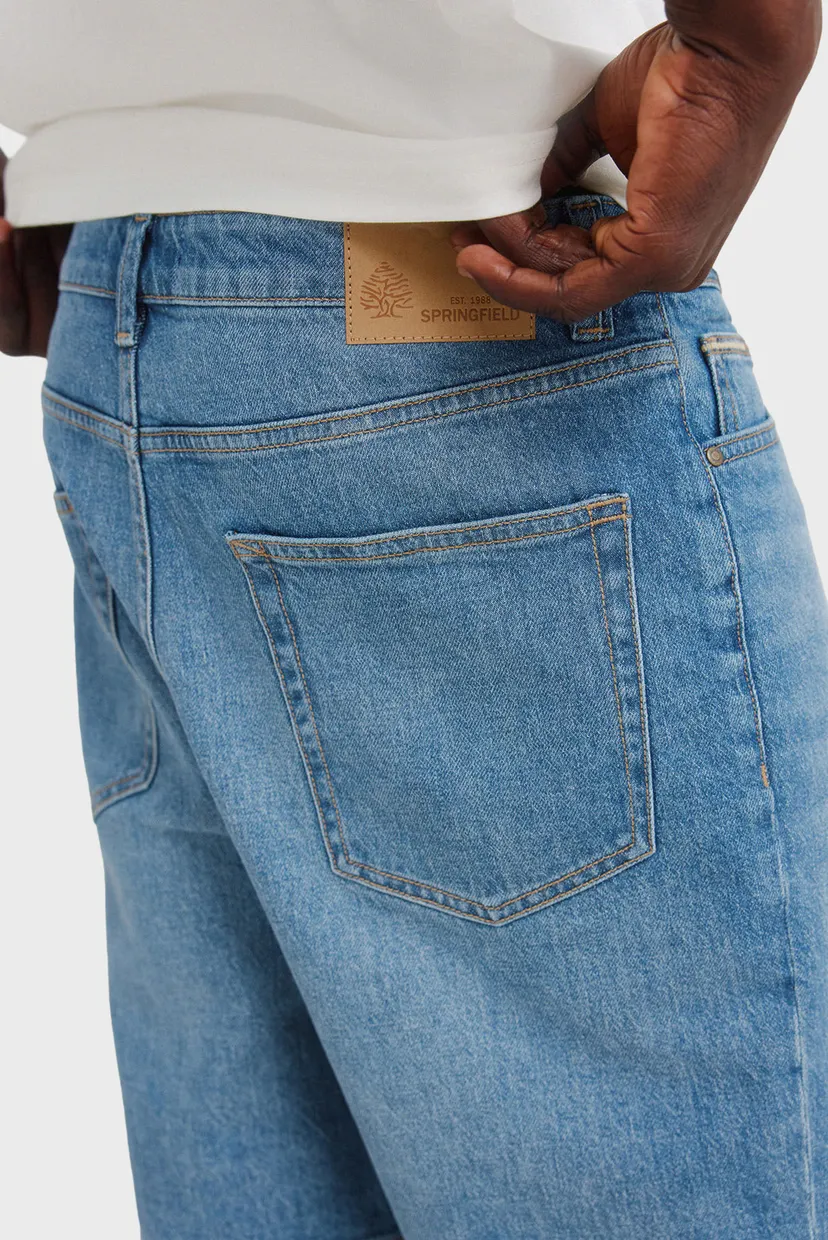 Мужские голубые джинсовые шорты regular fit 6