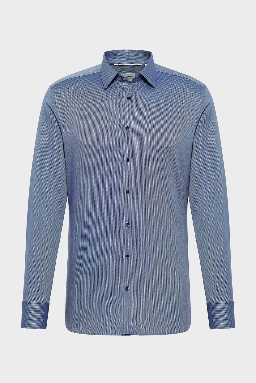 Мужская синяя рубашка с узором SLIM FIT 5
