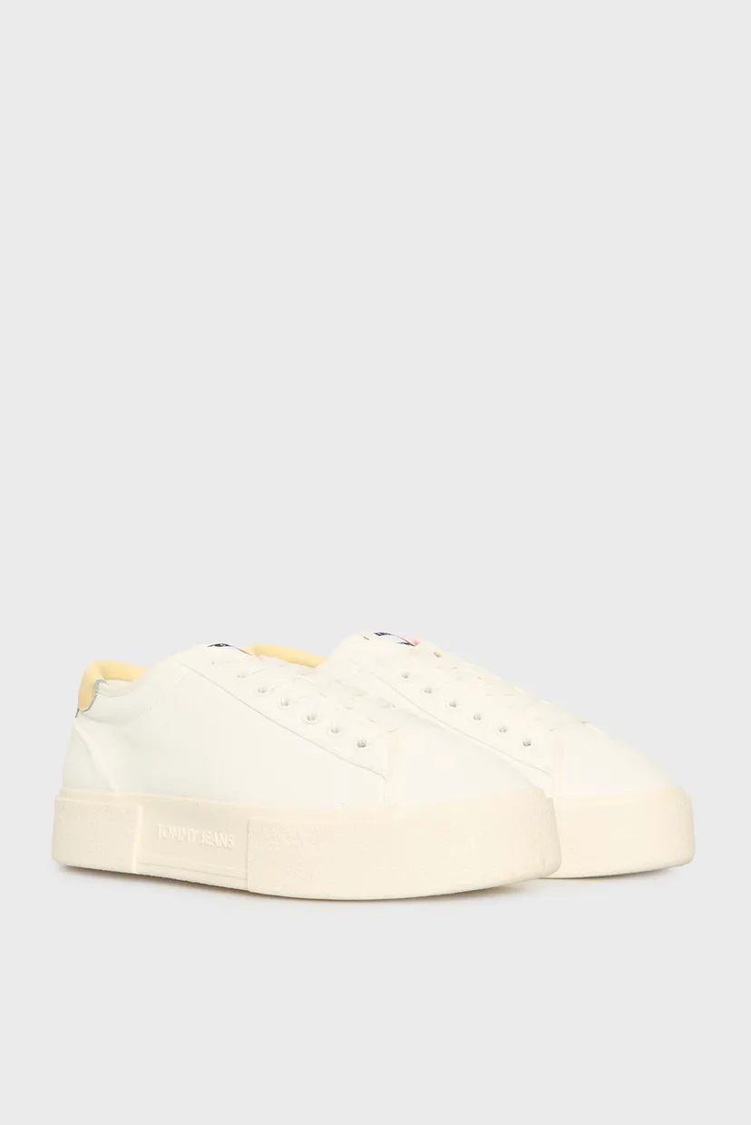 Женские белые кеды TJW FLATFORM CANVAS SNEAKER 3