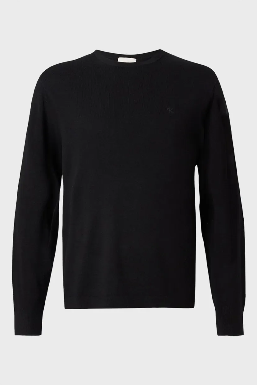 Чоловічий чорний вовняний джемпер MERINO 7
