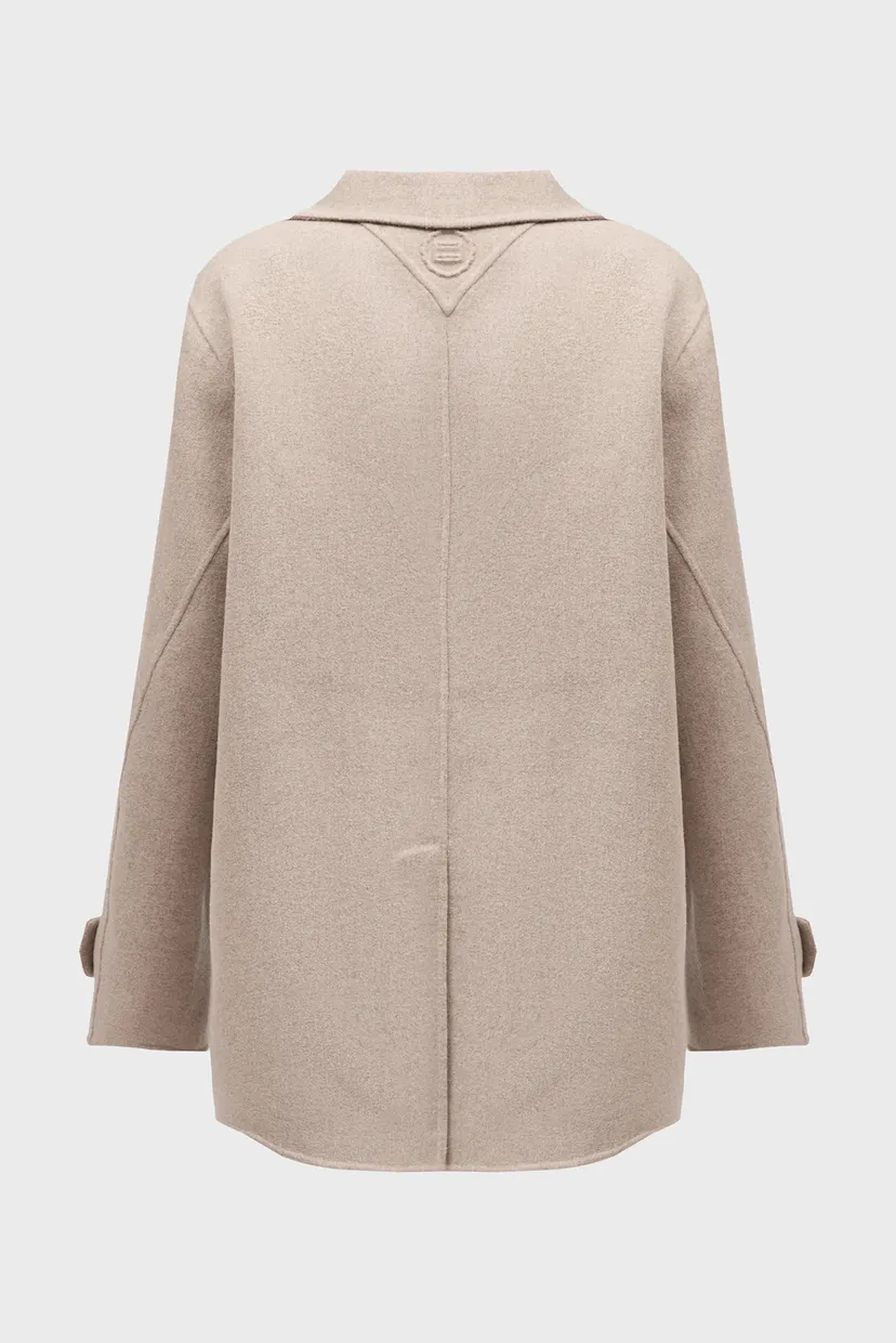 Женское бежевое шерстяное пальто MD DF WOOL BLEND LONG JACKET 5