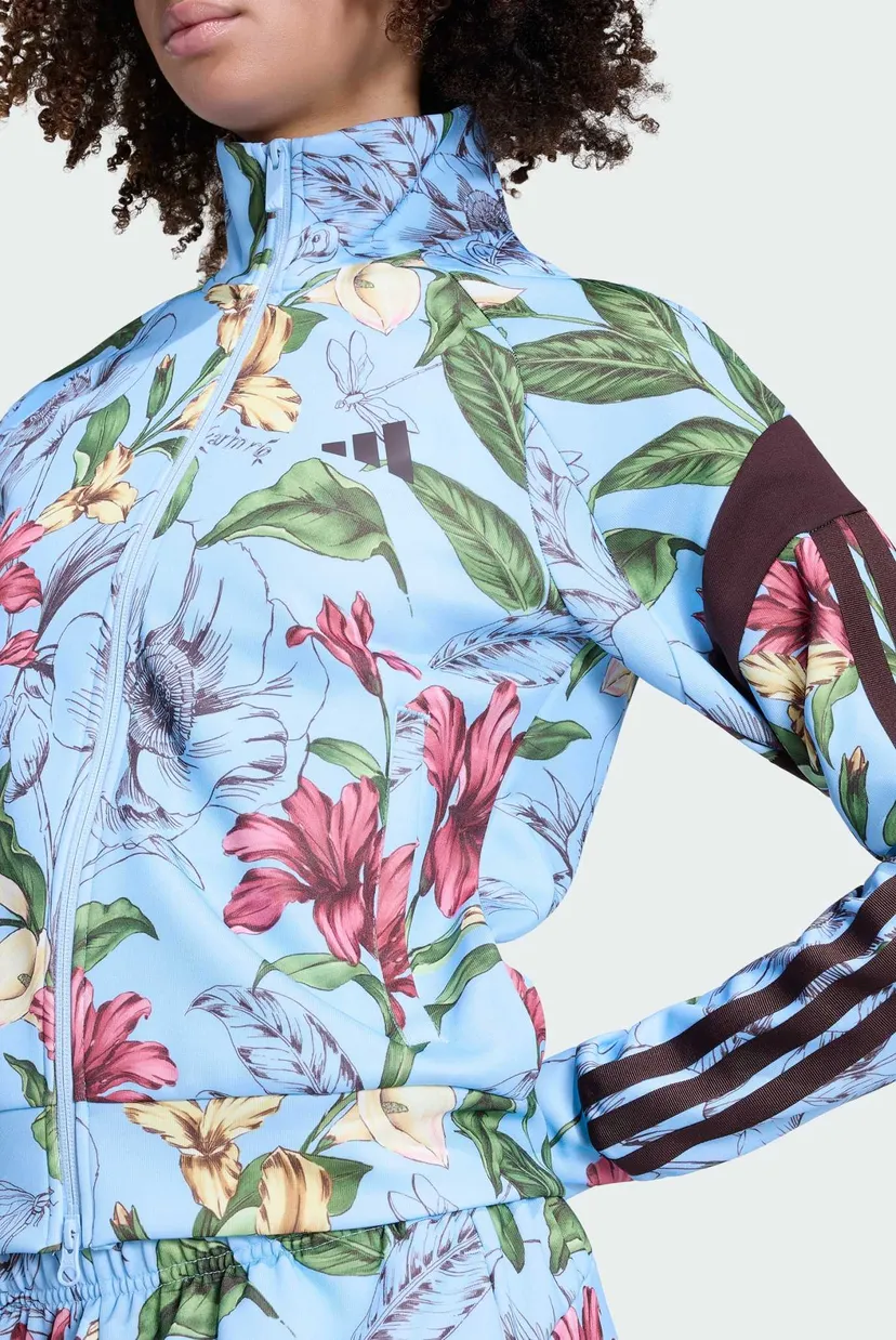 Жіноча блакитна спортивна кофта з візерунком ADIDAS x FARM RIO HOUSE OF TIRO 4
