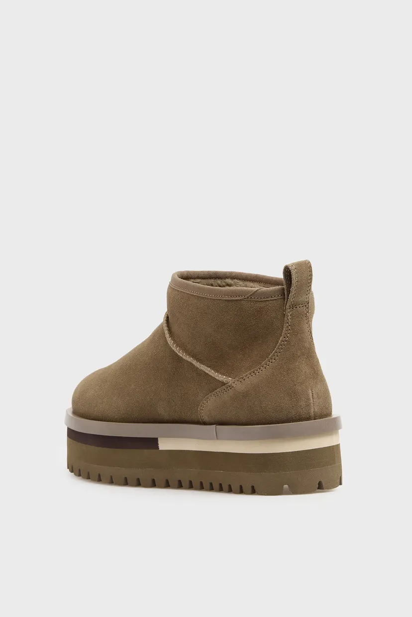 Жіночі оливкові замшеві уггі SUEDE 5