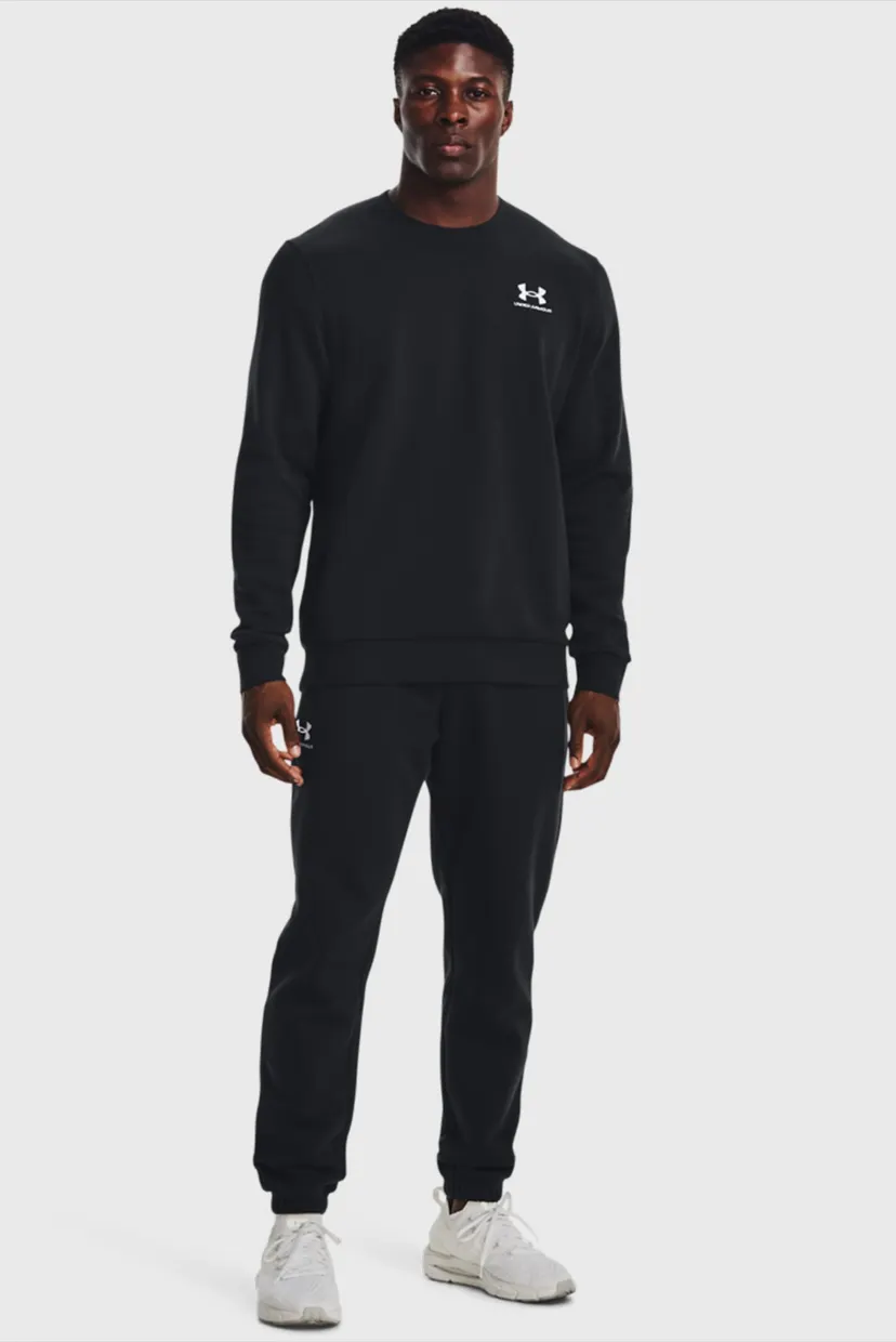 Чоловічий чорний світшот UA Essential Fleece Crew 4