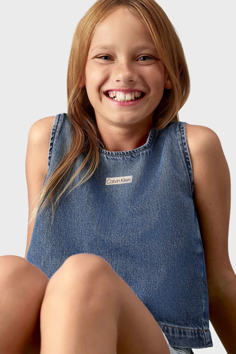 Детская темно-синяя джинсовая майка DENIM TOP SOFT BLUE 4