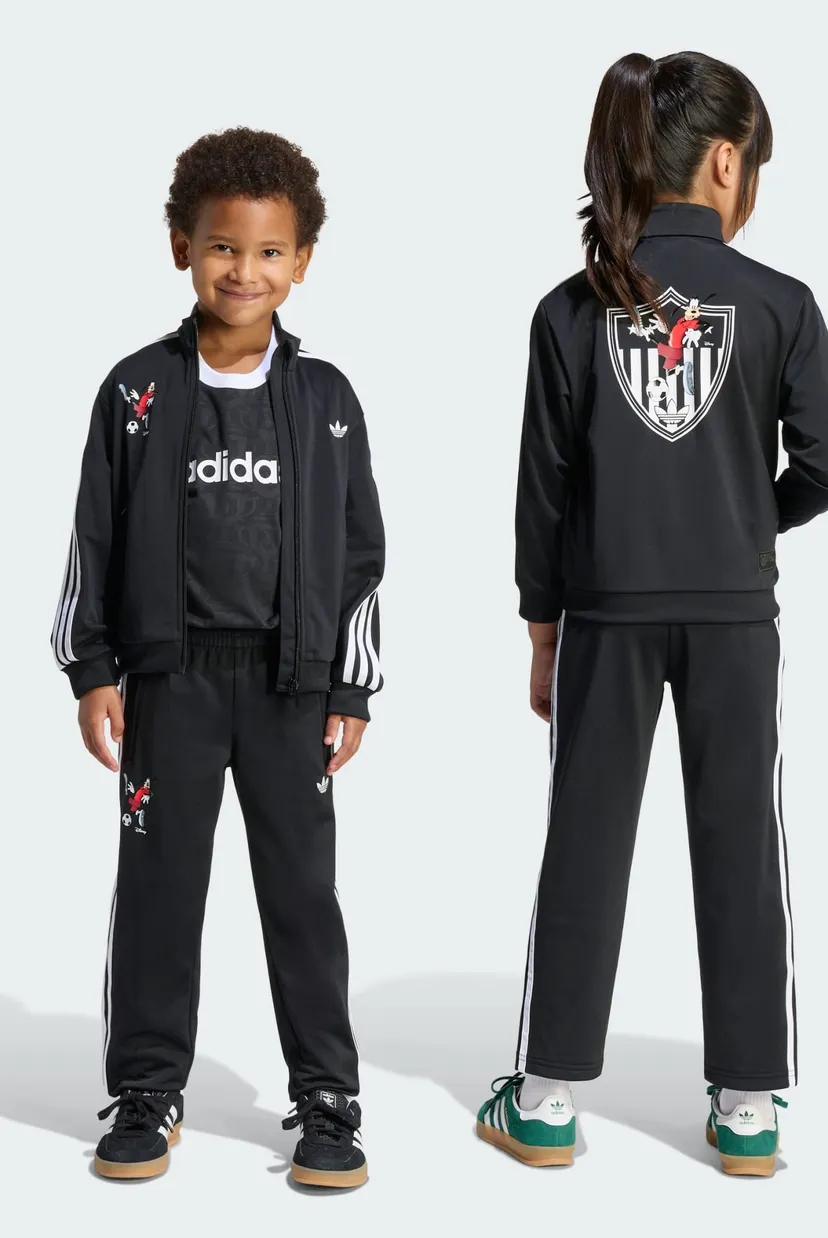 Детский черный спортивный костюм (кофта, брюки) adidas Disney Firebird 3