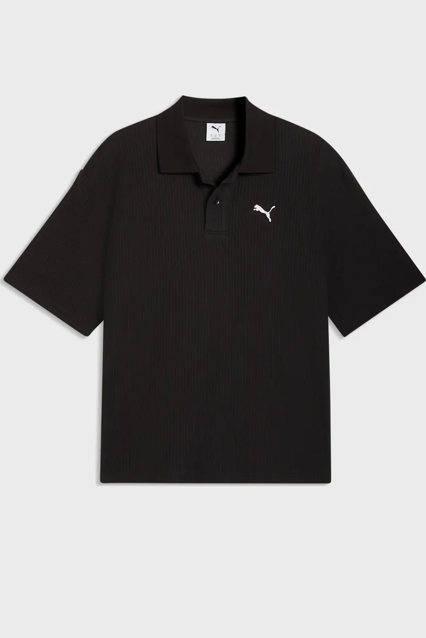 Чоловіче чорне поло Wardrobe Essentials Boxy Polo Men 4