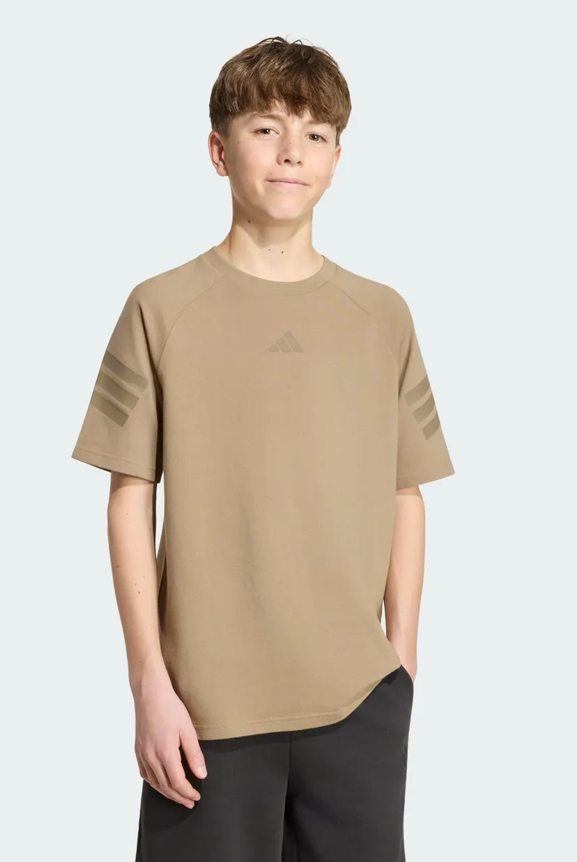 Дитяча коричнева футболка FUTURE ICONS 3 STRIPES 4