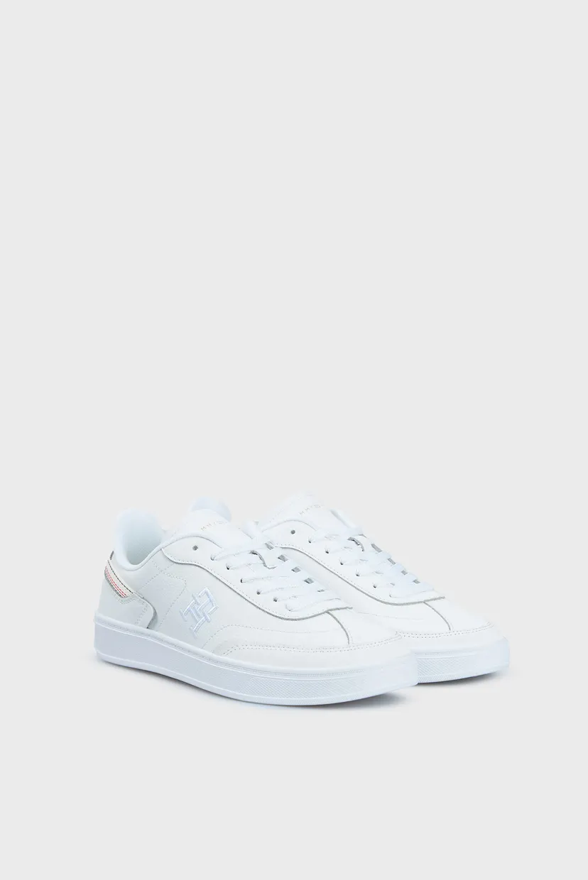 Женские белые кожаные сникерсы LUX HARDWARE COURT SNEAKER 3