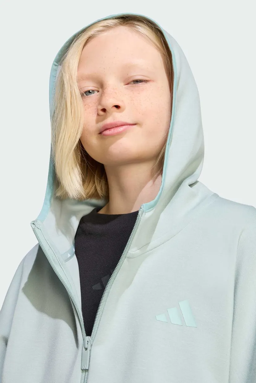 Дитяче зелене худі FUTURE ICONS 3 STRIPES FULL ZIP 4