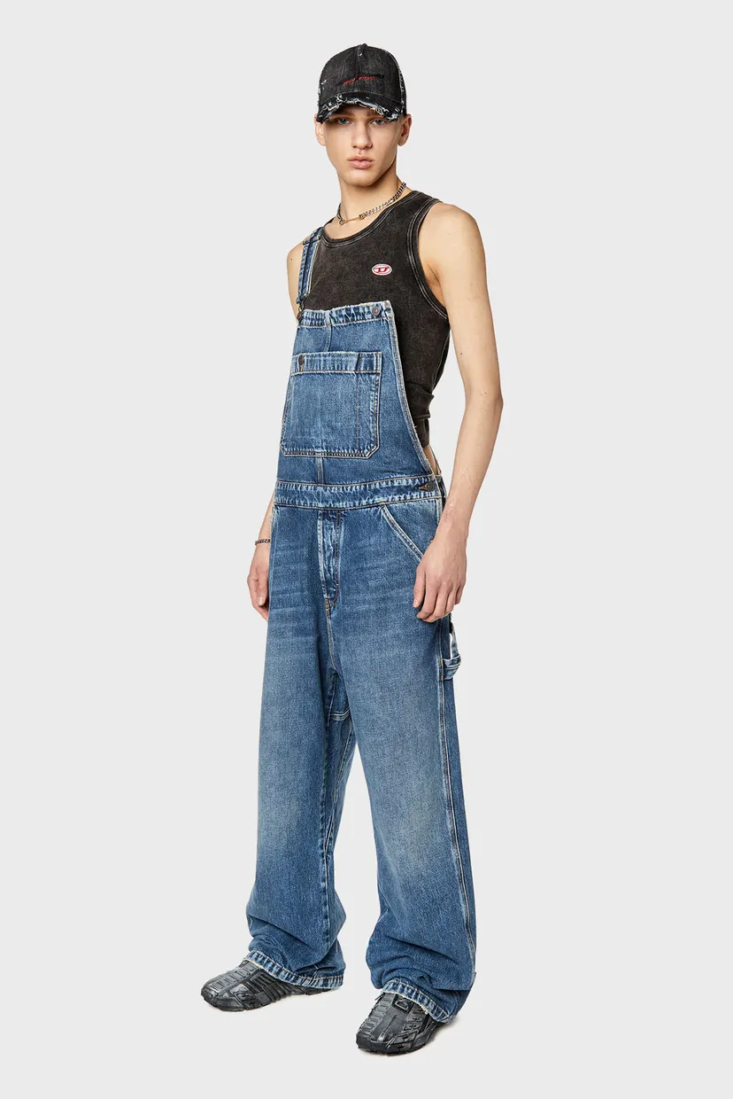 Мужской синий джинсовый комбинезон D-JUMP-WORK OVERALLS Diesel