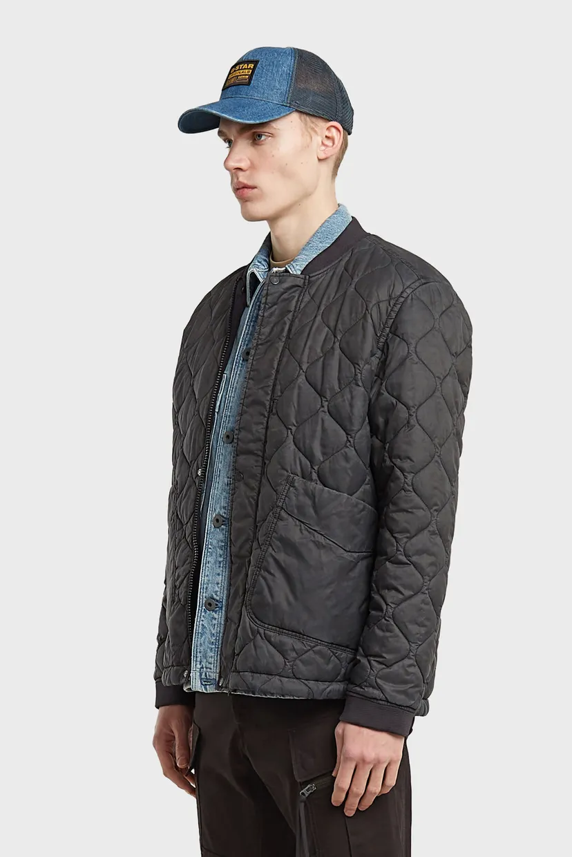 Чоловічий темно-сірий бомбер LW Quilted pdd jkt overdyed 4