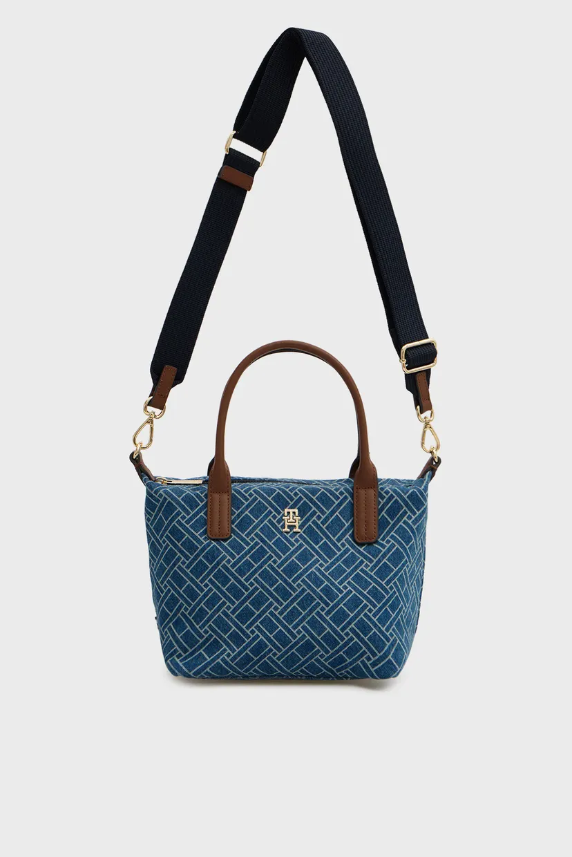 Женская синяя джинсовая сумка с узором POPETTE MINI TOTE 5
