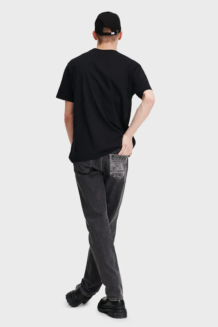Мужские черные джинсы slim bandana pkt denim 3
