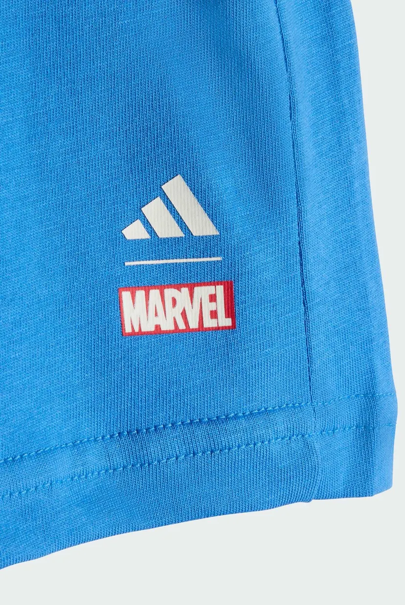 Детский синий комплект одежды (футболка, шорты) adidas Marvel Avengers 8