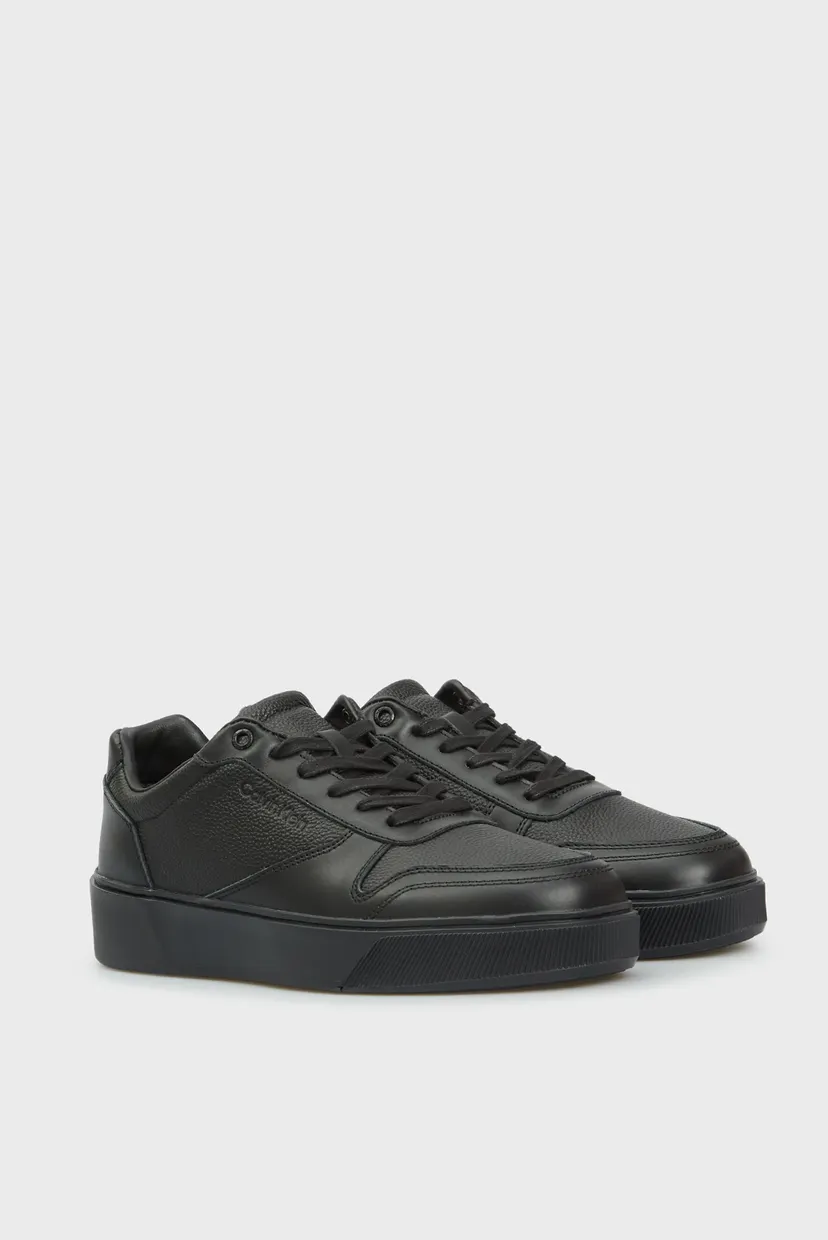 Мужские черные кожаные сникерсы LOW TOP LACE UP BSKT LTH 3