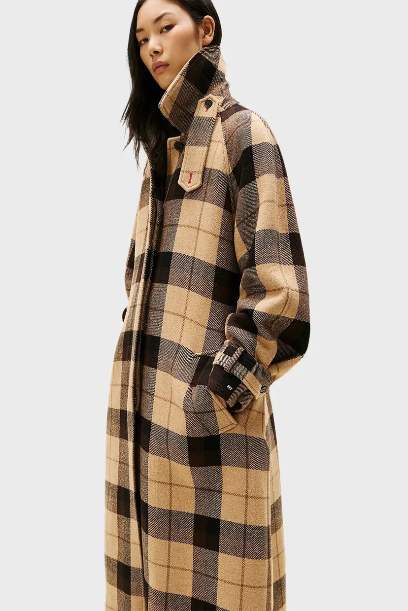 Жіноче вовняне картате пальто CHECK 3