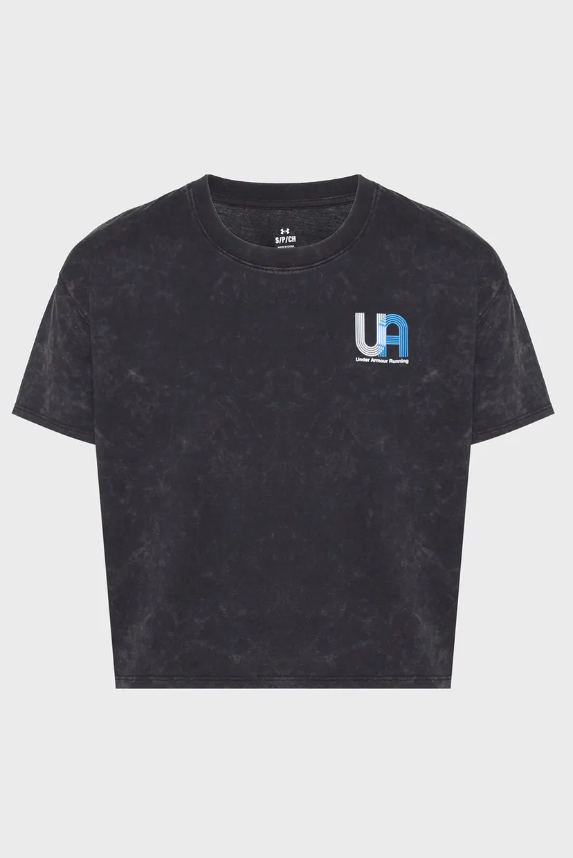 Женская черная футболка UA Run Graphic SS 1 4