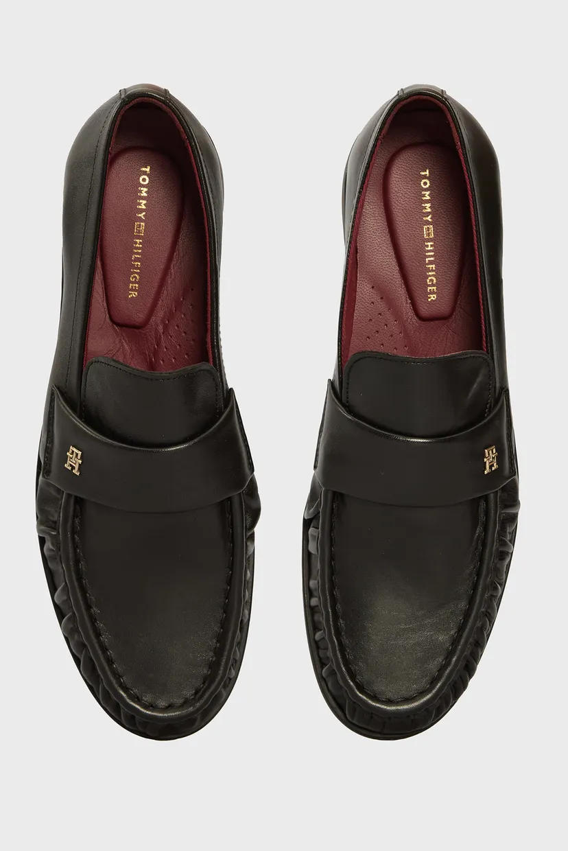 Женские черные кожаные лоферы LOAFER SOFT NAPPA PLEATED TOE 4