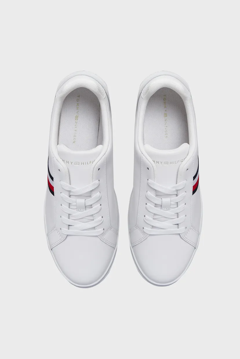 Жіночі білі шкіряні снікерcи ESSENTIAL COURT SNEAKER STRIPES 4