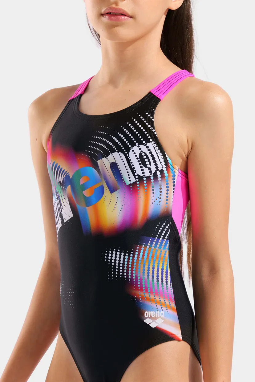 Дитячий чорний купальник LIT LOGO SWIMSUIT V BACK L 4
