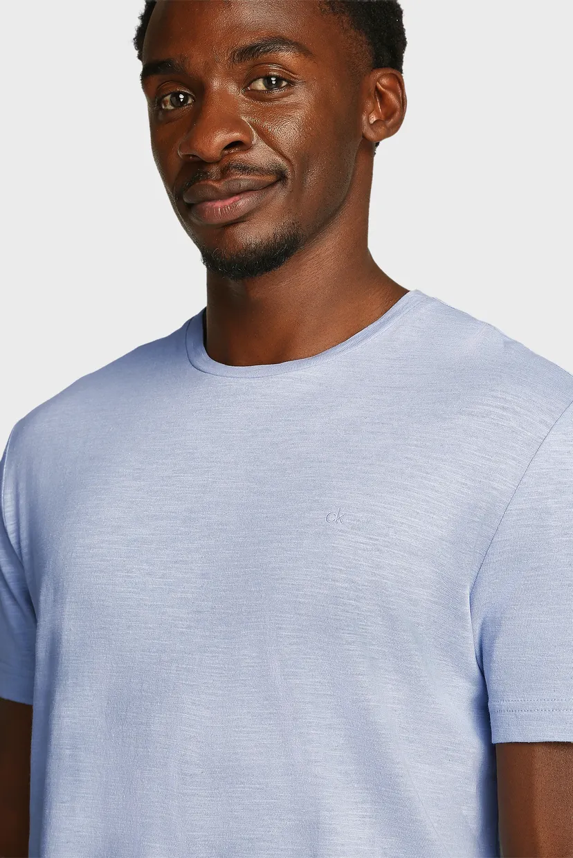 Чоловіча блакитна футболка LINEN COTTON 4