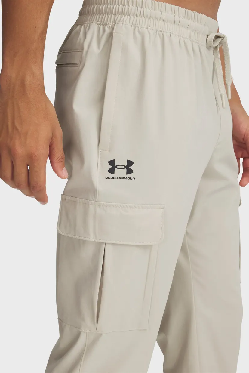 Мужские бежевые спортивные брюки UA Vibe Woven Cargo Pants 4
