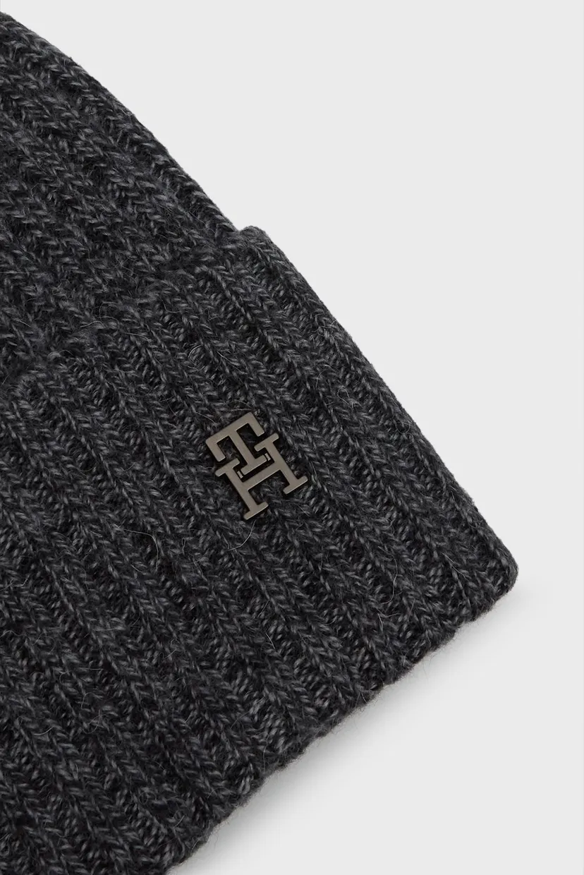 Чоловіча темно-сіра вовняна шапка TH IMD CASH BLEND BEANIE 4