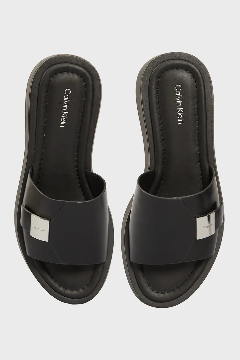 Женские черные слайдеры FLATFORM SLIDE W/CK HW - LTH 4