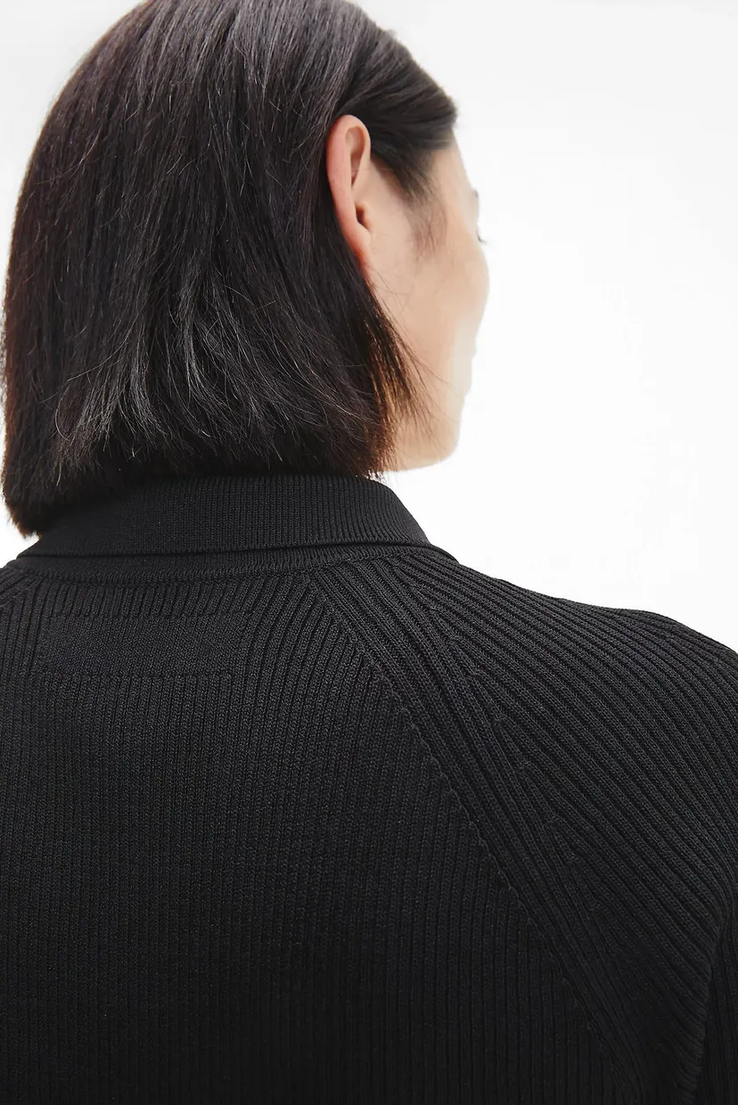 Жіноча чорна сукня ICONIC RIB SHIRT 4