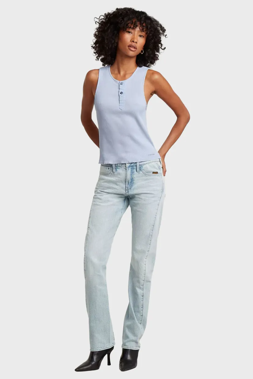 Женский голубой топ henley 5