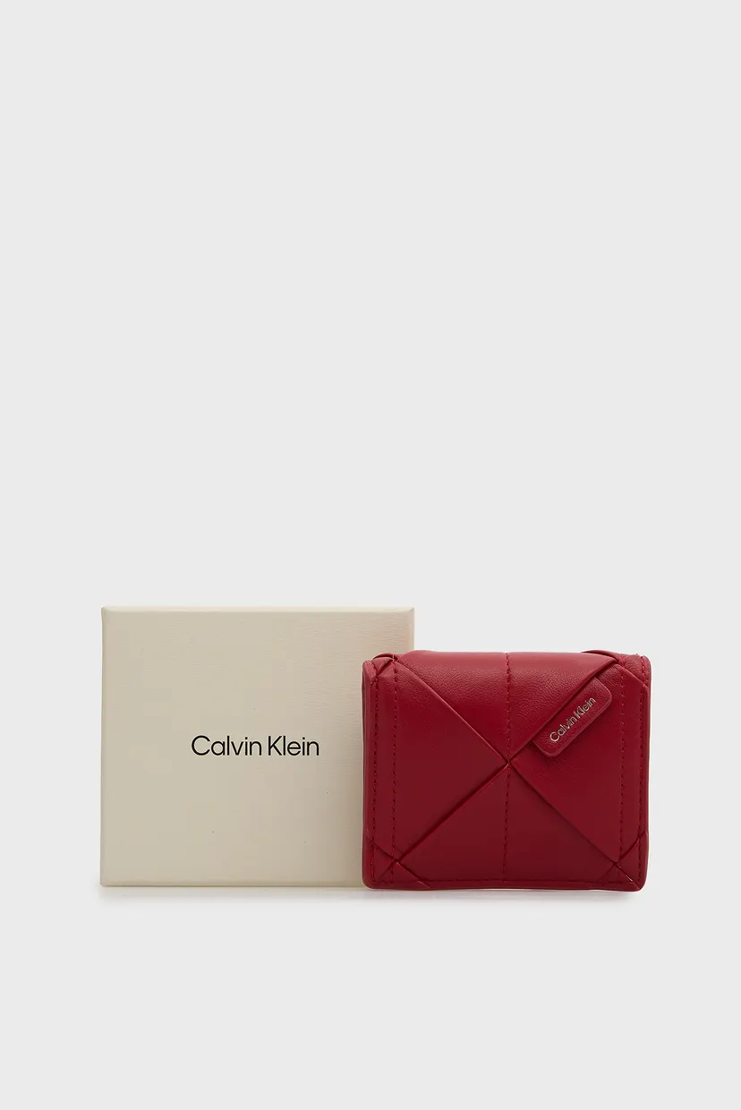 Женский красный кошелек WOVEN FLAP 5