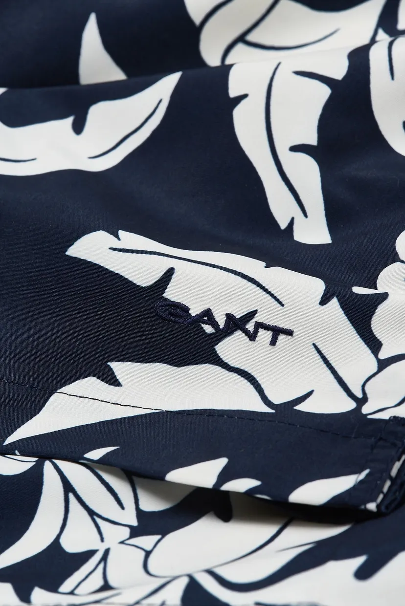 Мужские темно-синие плавательные шорты с узором PALM LEI PRINT SWIM SHORTS 5