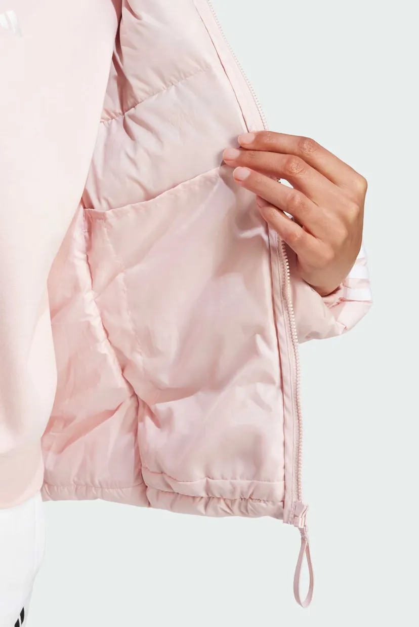 Жіночий пудровий пуховик Essentials 3-Stripes Mid Down Hooded 5