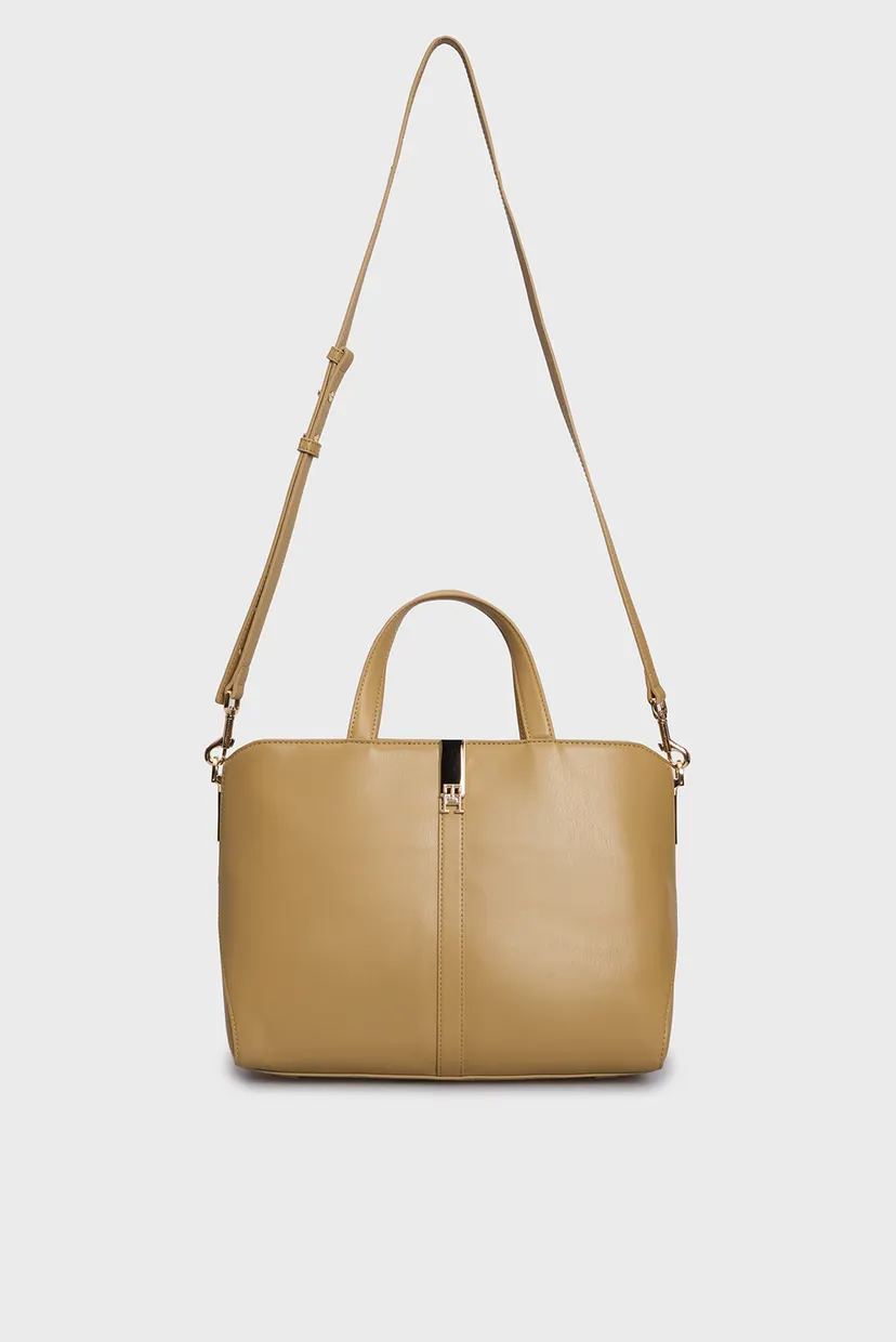 Жіноча бежева сумка TH HERITAGE SATCHEL 3
