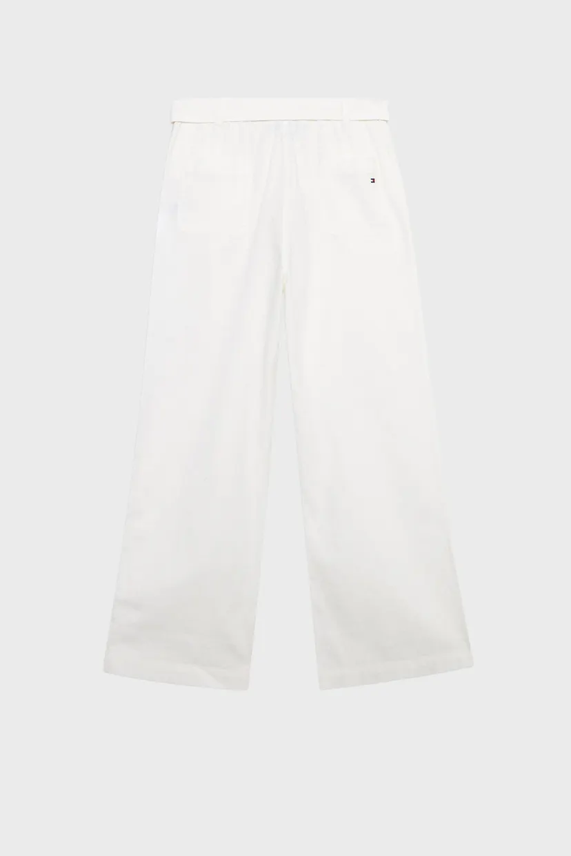 Дитячі білі лляні брюки PLEATED BELT 6