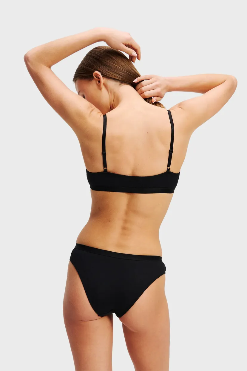 Женские черные трусики ikon rib brazilian 3