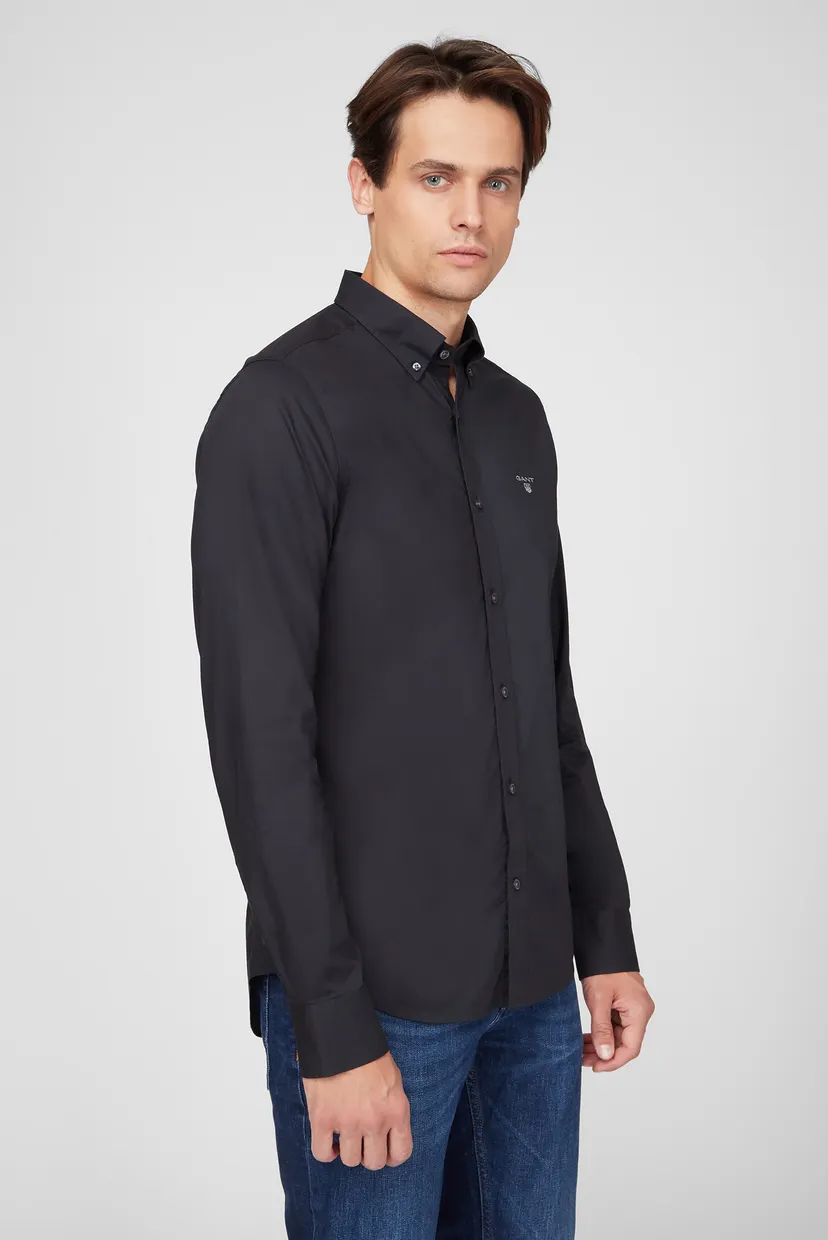 Мужская черная рубашка SLIM BROADCLOTH BD 3