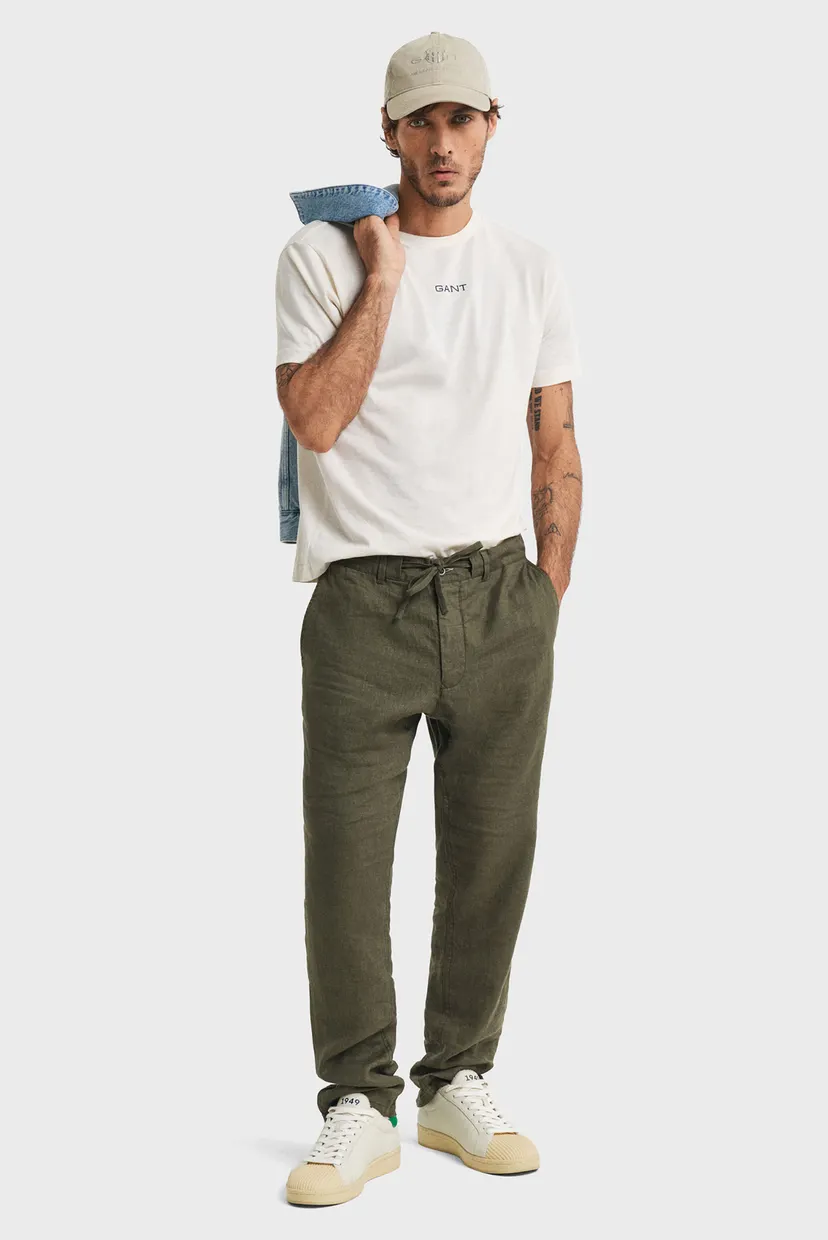 Мужские зеленые льняные брюки RELAXED LINEN DS PANTS 3